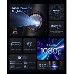 انكر - نيبولا - جهاز عرض سينمائي Capsule 3 Laser - اسود Anker Nebula Capsule 3 Laser Projector Black
