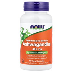 اشواغاندا 450 ملغ – مستخلص الأشواغاندا، 90 كبسولة نباتية من ناو فودز Ashwagandha, Standardized Extract, 450 mg, 90 Veg Capsules