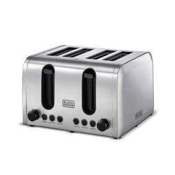محمصة من بلاك+ديكر ET444-B5 سعة 4 شرائح 2100 واط من الستانلس ستيل Black&Decker ET444-B5 4 SLICE TOASTER 2100W Stainless steel