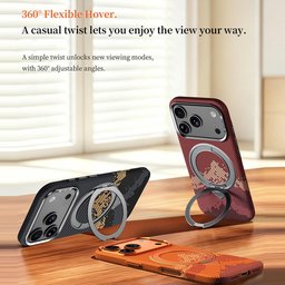كفر آيفون 18 برو ماكس كيفلار من سيلادا مع ماك سيف ومسند دوّار iPhone 18 Pro Max SULADA Kevlar MagSafe 360° Rotating Case