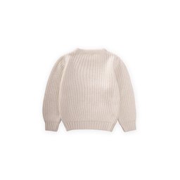 كنزة تريكو سيلانيك برقبة دائرية للأطفال 2-8 سنوات - لون إيكرو Selanik Knit Round Neck Sweater for Kids 2-8 Years - Ecru