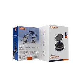 حامل هاتف مغناطيسي ذكي بنظام الشفط الفراغي فاكسيل من بورودو / Porodo HS27 Vacuseal Smart Suction Magnetic Phone Mount