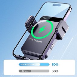 شاحن لاسلكي من جوي روم متوافق مع الهواتف الخلوية JOYROOM JR-ZS219 Smart Electric Wireless Charging Car Holder