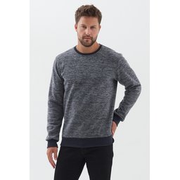 سويتشيرت رجالي أساسي بياقة دائرية وقصة عادية من القطن Men's Basic Crew Neck Cotton Regular Fit Sweatshirt