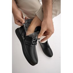 حذاء Muggo DEWEY رجالي شتوي مبطن بالفرو مقاوم للبرد - أسود Muggo DEWEY Men's Fur-Lined Cold-Proof Winter Boots - Black
