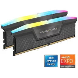 ذاكرة كمبيوتر مكتبي كورسير فينجينس آر جي بي بسعة 16 جيجابايت DDR5 تردد 6000 CORSAIR Vengeance RGB 16GB 288-Pin PC RAM DDR5 6000 (PC5 48000) Desktop Memory