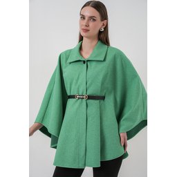 بونشو نسائي كاشيه بحزام 9170 - أخضر Women's Belted Cachet Poncho 9170 - Green