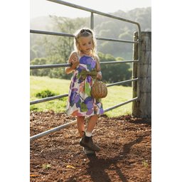 فستان فيسكوز أخضر للبنات 2-8 سنوات Viscose Dress for Girls 2-8 Years - Green