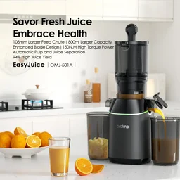 عصارة بطيئة من أورايمو، المملكة المتحدة، OMJ-501A، رمادي غرافيتي DSAFR Oraimo Slow Juicer UK OMJ-501A Graphite Grey DSAFR