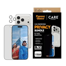 حزمة حماية فاخرة ثلاثية (3-في-1) بفلتر خصوصية للايفون 17 برو CARE by PanzerGlass® 3-in-1 Flagship Privacy Bundle iPhone 17 Pro