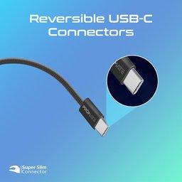كابل شحن بروميت تايب سي إلى تايب سي إيكولاين بقدرة 60 واط من النسيج المجدول Promate EcoLine-CC120 Ultra-Fast 60W Power Delivery USB-C to USB-C Cable