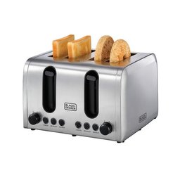 محمصة من بلاك+ديكر ET444-B5 سعة 4 شرائح 2100 واط من الستانلس ستيل Black&Decker ET444-B5 4 SLICE TOASTER 2100W Stainless steel