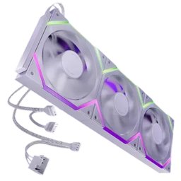طقم مراوح آسيا هورس NYOTA PRO ARGB عدد 3 قياس 120 ملم بتصميم أمامي – أبيض AsiaHorse NYOTA PRO 120mm ARGB Forward Fan 3-Pack – White