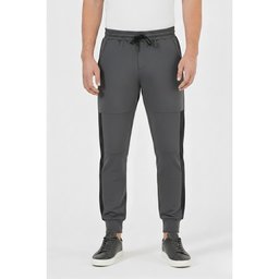 بنطال رياضي رجالي جوغر مريح قطعتين أسود-فحمي بقصة عادية وخصر مطاطي Men's Black-Anthracite Standard Fit Jogger Sweatpants 2-Pack with Ribbed Cuffs and Pockets