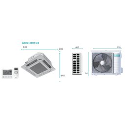 سبلت هايسنس كاسيت سقفي سعة 2 طن مع تقنية Inverter وتوزيع هواء دائري 360° Hisense 2 Ton Ceiling Cassette Split Air Conditioner with Inverter Technology and 360° Round Airflow