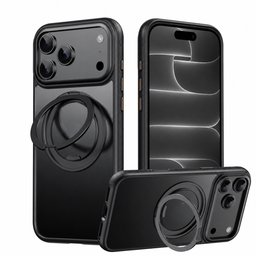 كفر آيفون 18 برو ماكس أكريليك ثلجي مع ماك سيف ومسند دوّار وميزة التحكم بالكاميرا iPhone 18 Pro Max Frosted Acrylic Case with MagSafe 360° Rotating