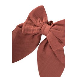 تُوكة شعر طويلة من الموسلين مع فيونكة - لون قرميدي Muslin Long Bow Hair Clip - Terracotta