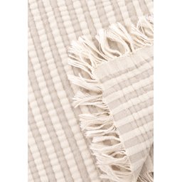 بطانية أطفال موسلين 4 طبقات 80x120 سم - فيزون مخطط Four-Layer Muslin Tasseled Baby Blanket 80x120 cm - Mink Striped