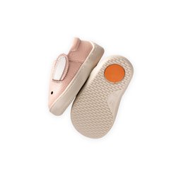 حذاء أطفال جلدي بتصميم أرنب - لون بودرة (مقاس 19-25) Leather Rabbit Design Kids' Shoes - Powder Pink (Sizes 19-25)