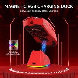 ماوس ألعاب أتاك شارك X11 لاسلكي ثلاثي الاتصال مع قاعدة شحن مغناطيسية وإضاءة RGB ATTACK SHARK X11 Tri-Mode Wireless Gaming Mouse with Magnetic Charging Dock