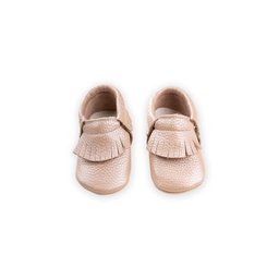 حذاء أطفال جلدي - لون بودرة (مقاس 17-21) Leather Baby Shoes - Powder Pink (Sizes 17-21)