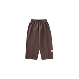 بنطال رياضي للأولاد مبطن بالصوف، قطن، 3-10 سنوات، بني Boys' Fleece-Lined Cotton Sweatpants, 3-10 Years, Brown