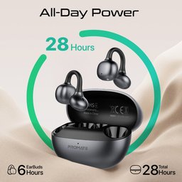 سماعات بروميت إيركليب برو اللاسلكية ذات التصميم المشبك المفتوح مع ميكروفون ENC وبلوتوث 5.4 Promate AirClip-Pro Open-Ear Air Conduction Clip-On Wireless Earbuds