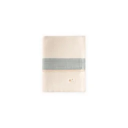 بطانية أطفال بنمط سلة وشرائط 85x100 سم - نعناع طبيعي Baby Blanket with Woven Pattern & Stripes 85x100 cm - Natural Mint