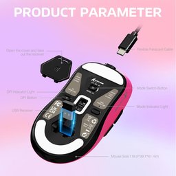 ماوس ألعاب أتاك شارك X3 فائق الخفة، لاسلكي ثلاثي الاتصال وقابل للشحن ATTACK SHARK X3 Ultra-Lightweight Tri-Mode Wireless Gaming Mouse