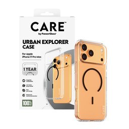 كفر فاخر شفاف Urban Explorer مع حلقة MagSafe سوداء للايفون 17 برو ماكس CARE by PanzerGlass® Flagship Case Transparent Urban Explorer w. Black MagSafe iPhone 17 Pro Max