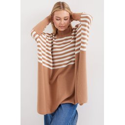 كنزة بونشو 15783 بفتحات جانبية - F.Vizon 15783 Slit Side Poncho Sweater - F.Vizon