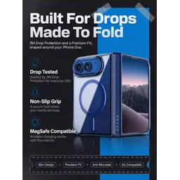 كفر بريف جارد شفاف ماج سيف وقابل للطي لهاتف أيفون ديو مع حماية من السقوط 15 قدم BRAVE GUARD Clear Magnetic Shockproof Case for iPhone Duo (15FT Drop Protection)