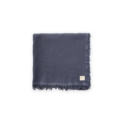 بطانية أطفال موسلين عضوية بأربع طبقات وشرابات 80x120 سم - أنثراسيت Organic Muslin Baby Blanket with Four Layers and Tassels 80x120 cm - Anthracite