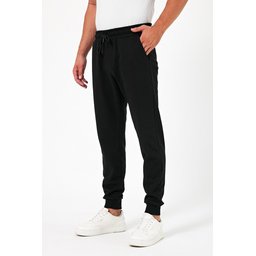 طقم بنطلون رياضي رجالي 3 قطع جوغر سميك أسود-كحلي-فحمي بقصة عادية مع جيوب خلفية Men's 3-Pack Thick Black-Navy-Anthracite Jogger Sweatpants with Back Pockets, Cuffed Hem, Regular Fit