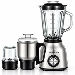 خلاط كهربائي إمبليوم 3 في 1 ستانلس ستيل Emblème 3-in-1 Stainless Steel Blender