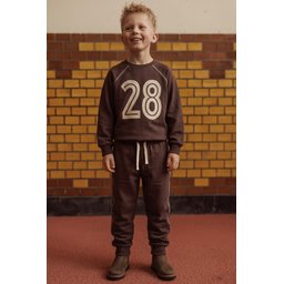 طقم سويت شيرت شتوي للأطفال بطبعة وتفاصيل كاريوكا، 2-10 سنوات، بني Kids' Printed Sweatshirt Set with Karyoka Detail, 2-10 Years, Brown