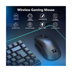 ماوس ألعاب ريدراجون جابنس M818 تلاي مود لاسلكي | 3 مودات اتصال، تصميم مريح Ergonomic، سلكي وبلويتوث و2.4GHz Redragon JABNS M818 Tri-Mode Wireless Gaming Mouse | Ergonomic Design, 2.4GHz, Bluetooth & USB-C Wired