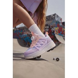 حذاء رياضي MUGGO SKY للأطفال بعجلات وإضاءة - بنفسجي Muggo SKY Kids' Light-Up Roller Sneaker Shoes - Lilac