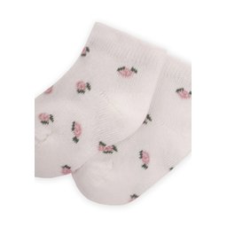 جوارب أطفال قصيرة بنقشة زهور، لون إيكرو (0-4 سنوات) Baby Floral Ankle Socks, Ecru (0-4 Years)