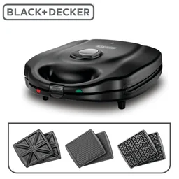 صانعة ساندويتس بلاك+ديكر 4 شرائح TS4130-B5 Black&Decker TS4130-B5 4 Slice Sandwich Maker