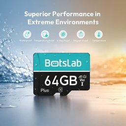 بطاقة ذاكرة بوتسلاب Micro SD بسعة 64GB مخصصة لكاميرات السيارات Dash Cam وتسجيل الفيديو المستمر BOTSLAB 64GB Micro SD Memory Card for Botslab Dash Cam Video Recording
