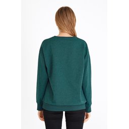 سويت شيرت نسائي بيسك بياقة دائرية - أخضر بترولي Women's Basic Crew Neck Sweatshirt - Petrol Green