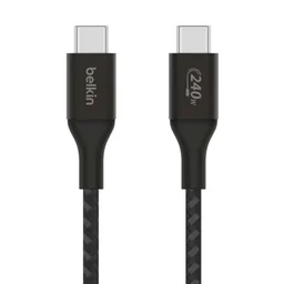 كيبل بيلكين بوست تشارج من USB-C إلى USB-C بقدرة فائقة 240 واط - أسود Belkin BoostCharge USB-C to USB-C Cable 240W – Black
