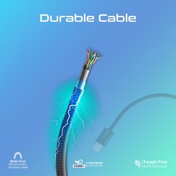 كابل شحن بروميت تايب سي إلى تايب سي إيكولاين بقدرة 60 واط من النسيج المجدول Promate EcoLine-CC120 Ultra-Fast 60W Power Delivery USB-C to USB-C Cable