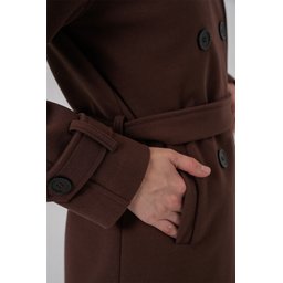 معطف نسائي كاشيه بحزام 9162 - بني Women's Belted Cachet Coat 9162 - Brown