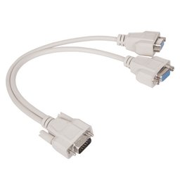 كيبل تمديد شاشة VCOM VGA HD15 ذكر إلى أنثى، رمادي، بموصلات مطلية بالنيكل VCOM VGA Extension Cable HD15 Male to Female, Grey, Nickel-Plated Connectors