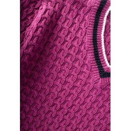 سترة أطفال برقبة V محبوكة بضفائر من ERGUVAN - أرجواني (2-9 سنوات) ERGUVAN Kids' Braided V-Neck Sweater - Lilac (2-9 Years)