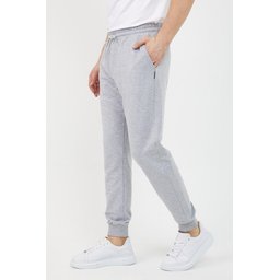 بنطلون رياضي رجالي بجيوب - أسود/رمادي فحمي، قصة مريحة Men's Black-Anthracite Sweatpants with Pockets - Standard Relaxed Fit