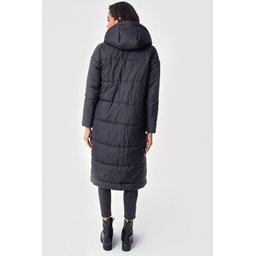 جاكيت منفوخ طويل بغطاء رأس 5120 - أسود 5120 Hooded Long Puffer Jacket - Black
