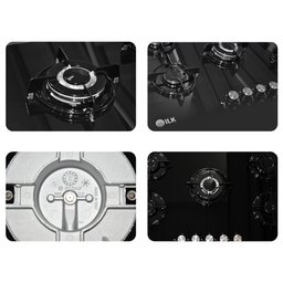 طباخ إيلك منضدي تركي 90×60 سم زجاجي – 5 شعلات إيطالية ILK 90×60cm Turkish Glass Gas Hob – 5 Italian Burners